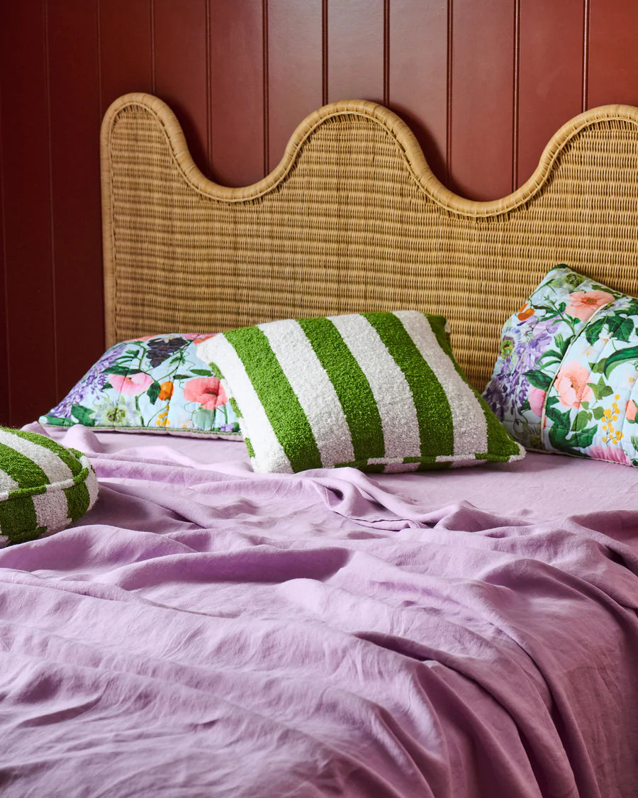 Moss Stripe Boucle Square Cushion - Kip & Co.