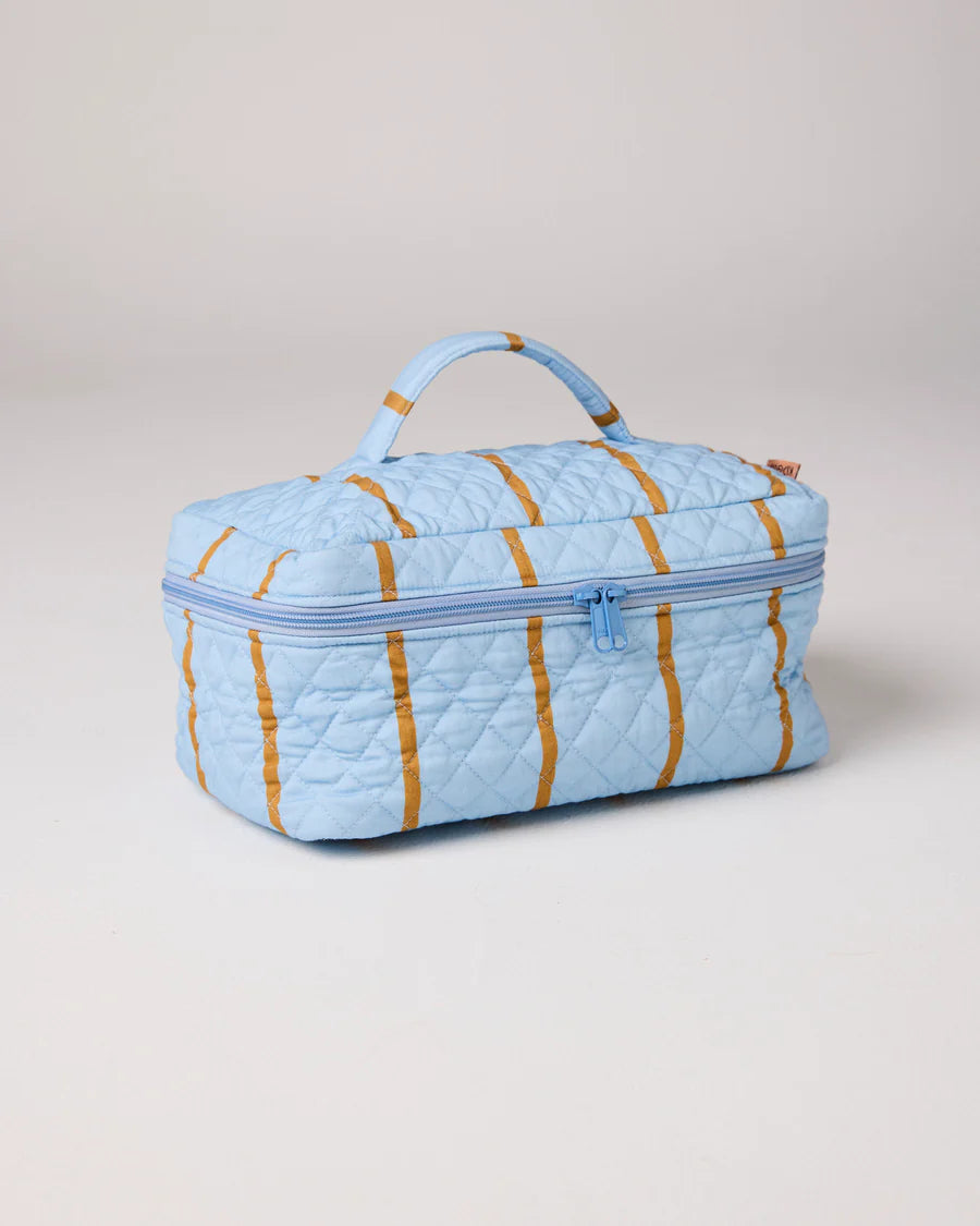 Como Stripe Quilted Cotton Toiletry Case - Kip & Co.