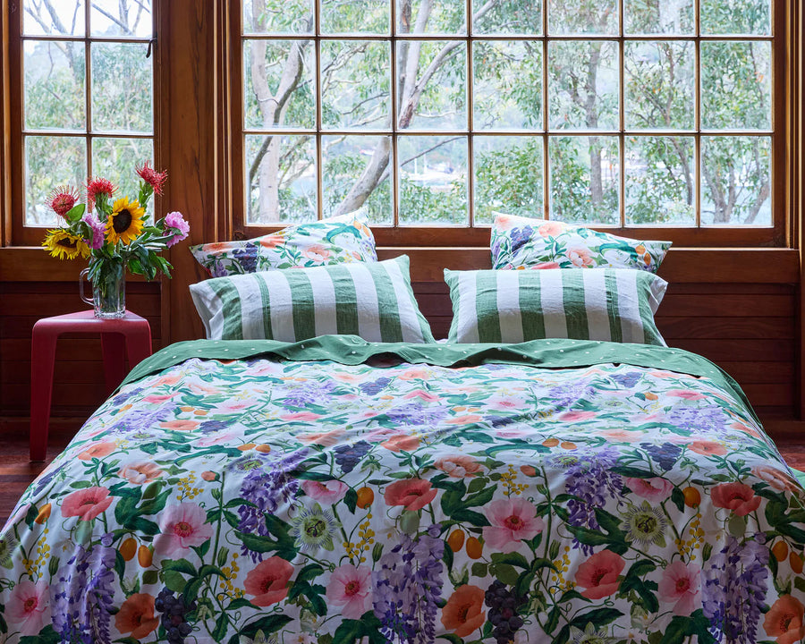 Moss Stripe Linen Pillowcase Set - Kip & Co.
