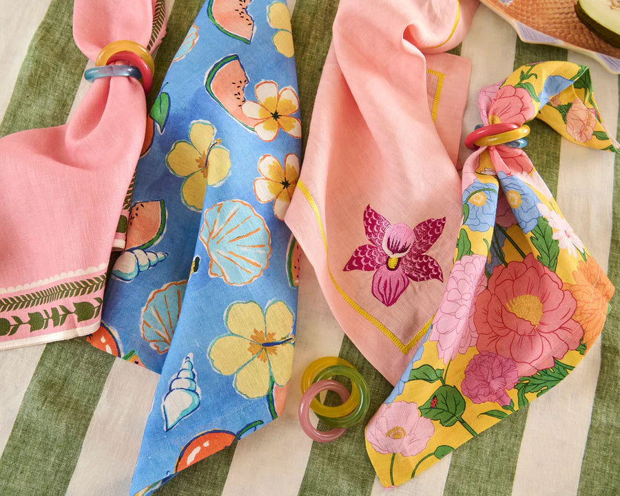 Follow The Sun Yellow 4P Napkin Set - Kip & Co.