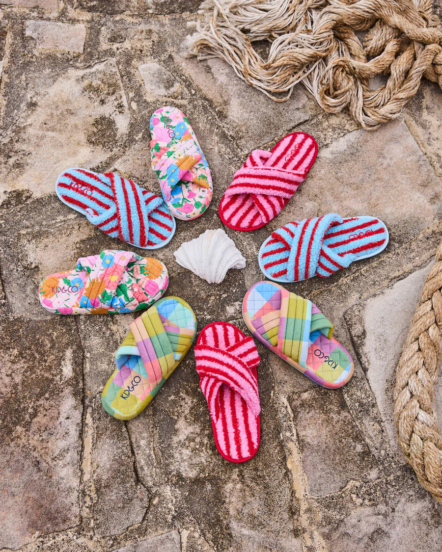 Hamilton Stripe Sherpa Adult Slippers - Kip & Co.