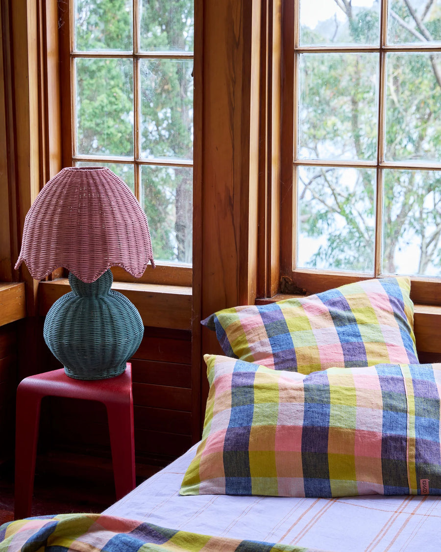 Florida Tartan Linen European Pillowcase Set - Kip & Co.