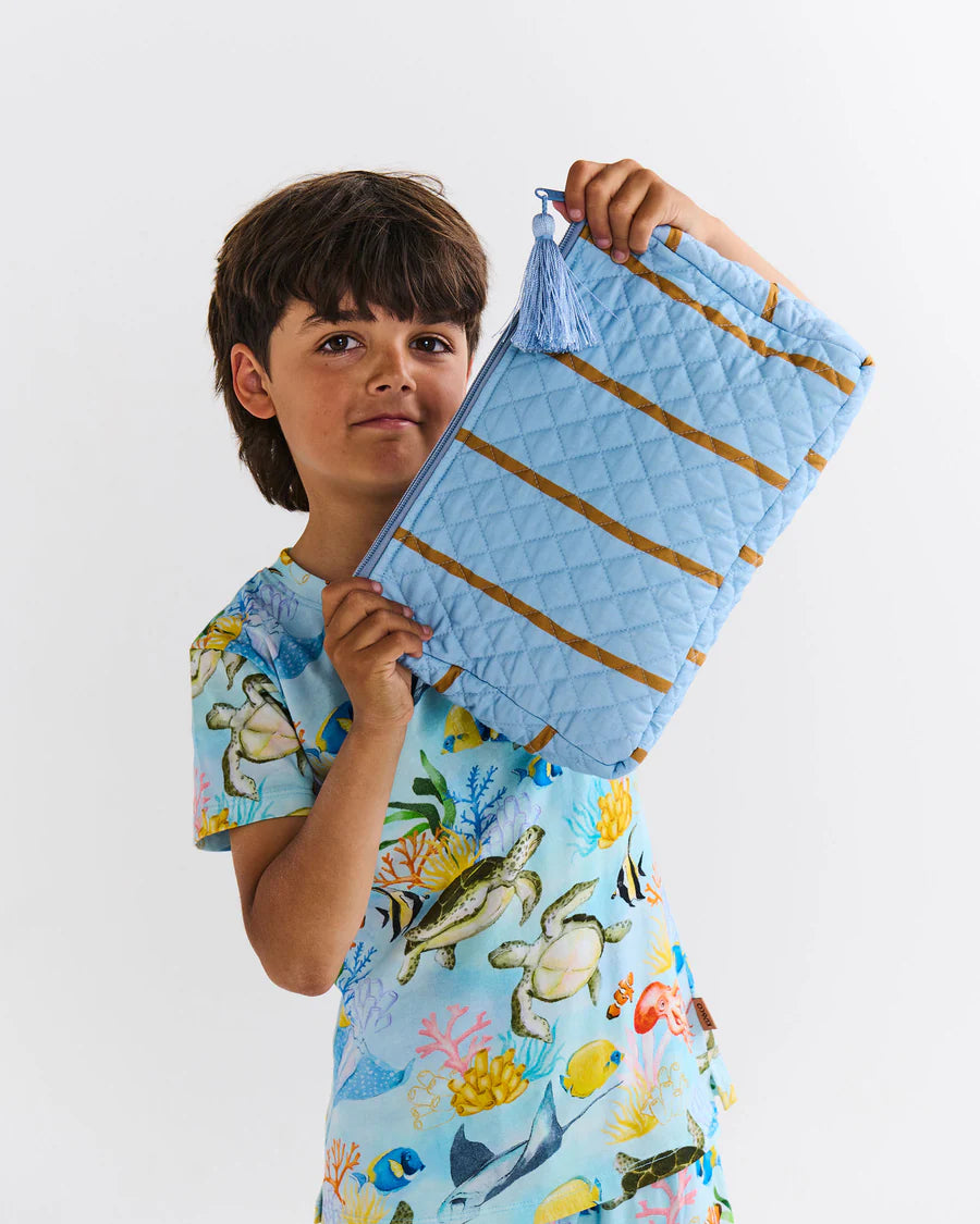 Como Stripe Quilted Cotton Toiletry Purse - Kip & Co.