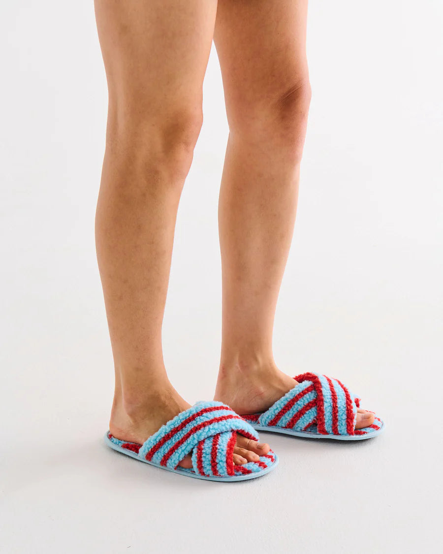 Hamilton Stripe Sherpa Adult Slippers - Kip & Co.