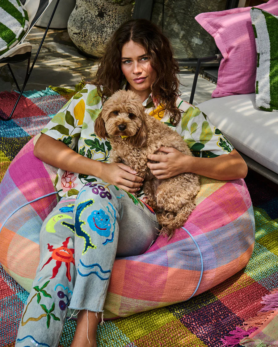 Ponza Tartan Woven Beanbag - Kip & Co.