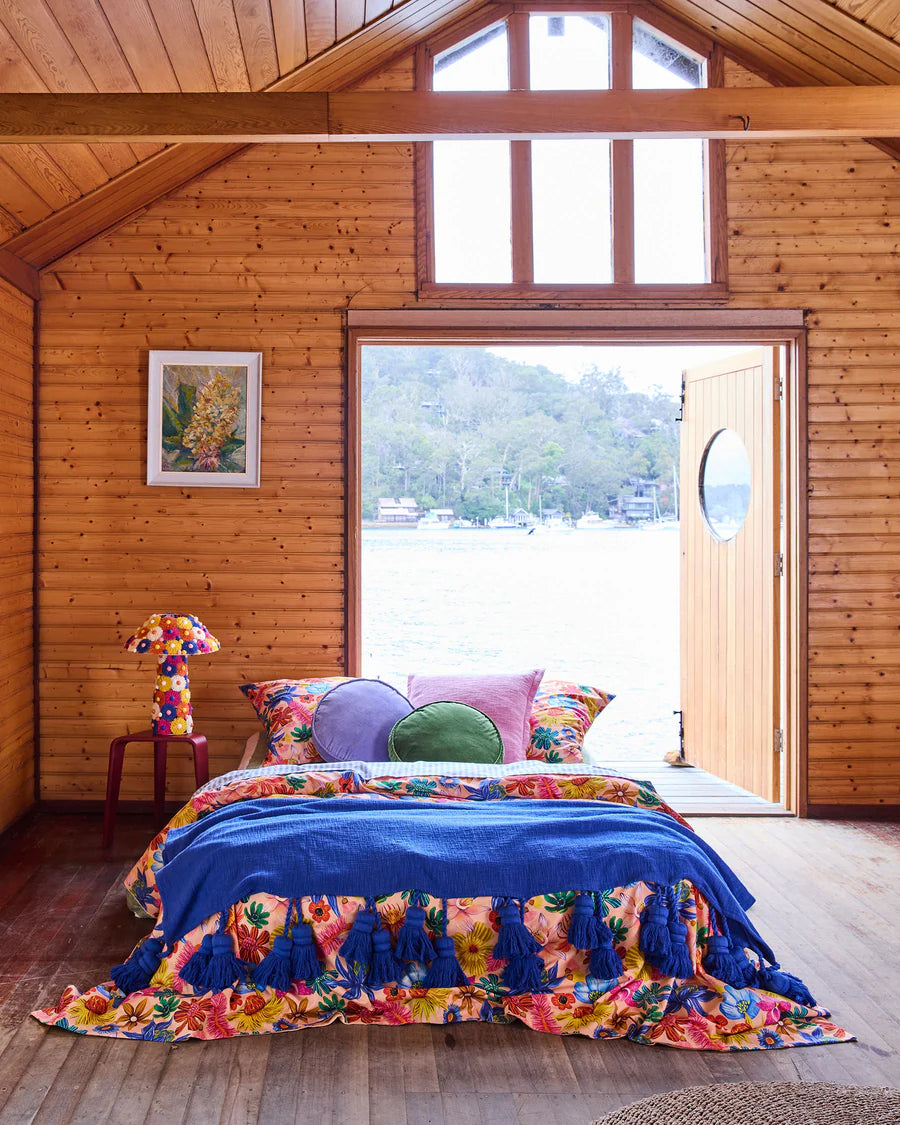 Campsite Velvet Pea Cushion - Kip & Co.