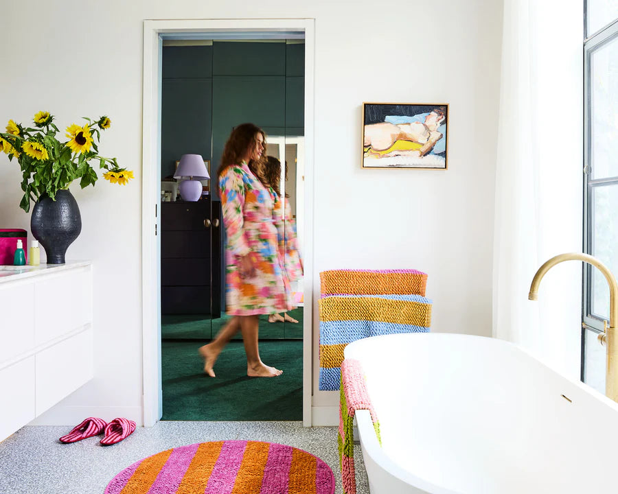 Fun Times Stripe Round Bath Mat - Kip & Co.
