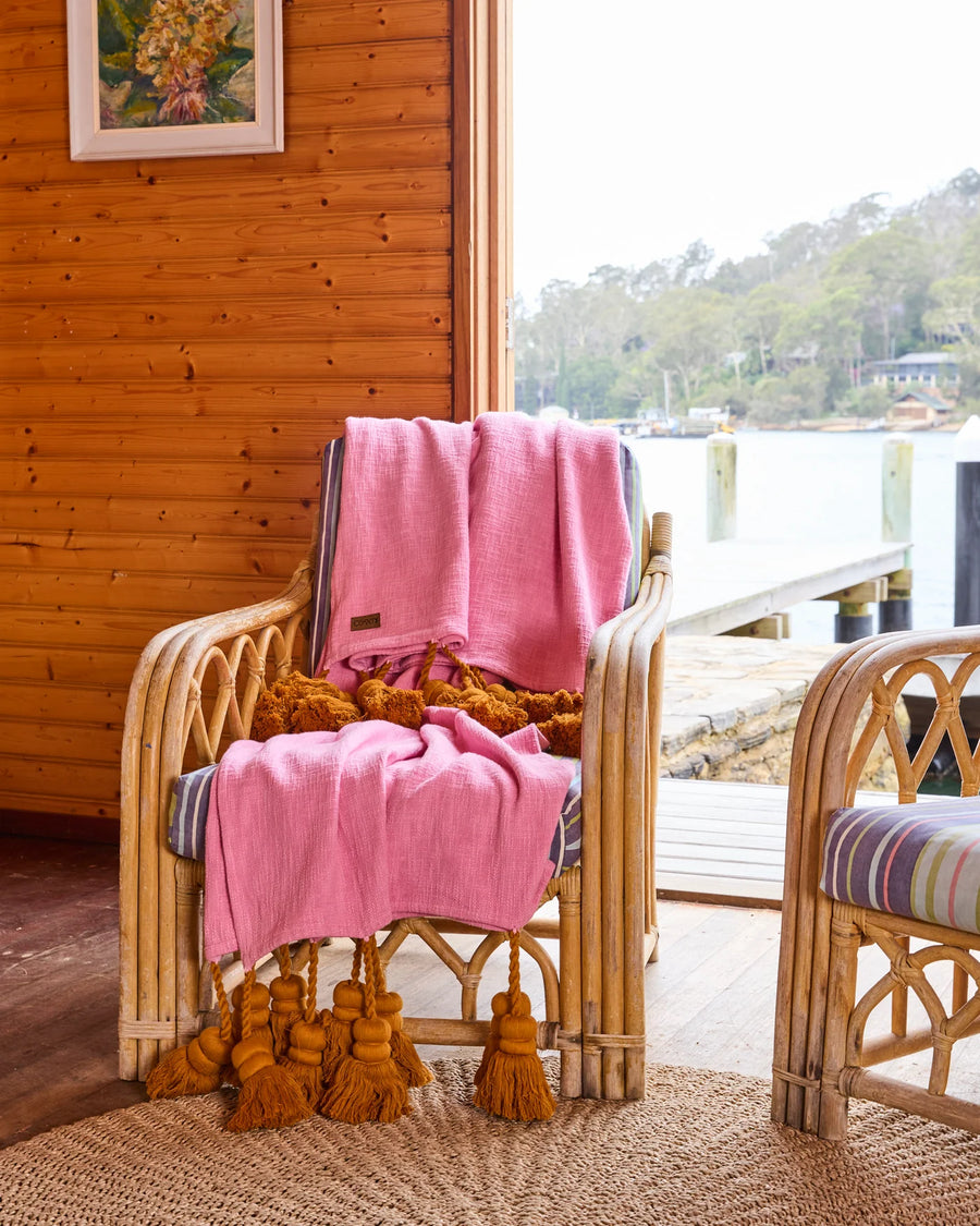 Sunset Delight Tassel Throw - Kip & Co.