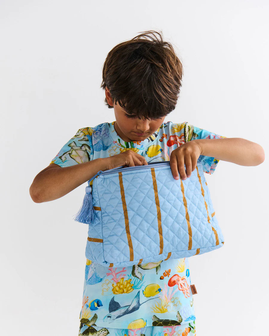 Como Stripe Quilted Cotton Toiletry Purse - Kip & Co.