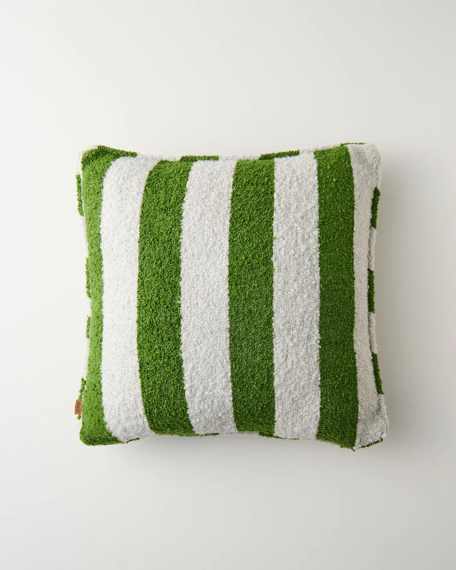 Moss Stripe Boucle Square Cushion - Kip & Co.