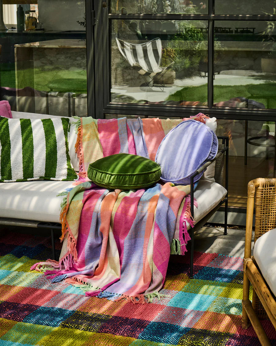 Campsite Velvet Pea Cushion - Kip & Co.