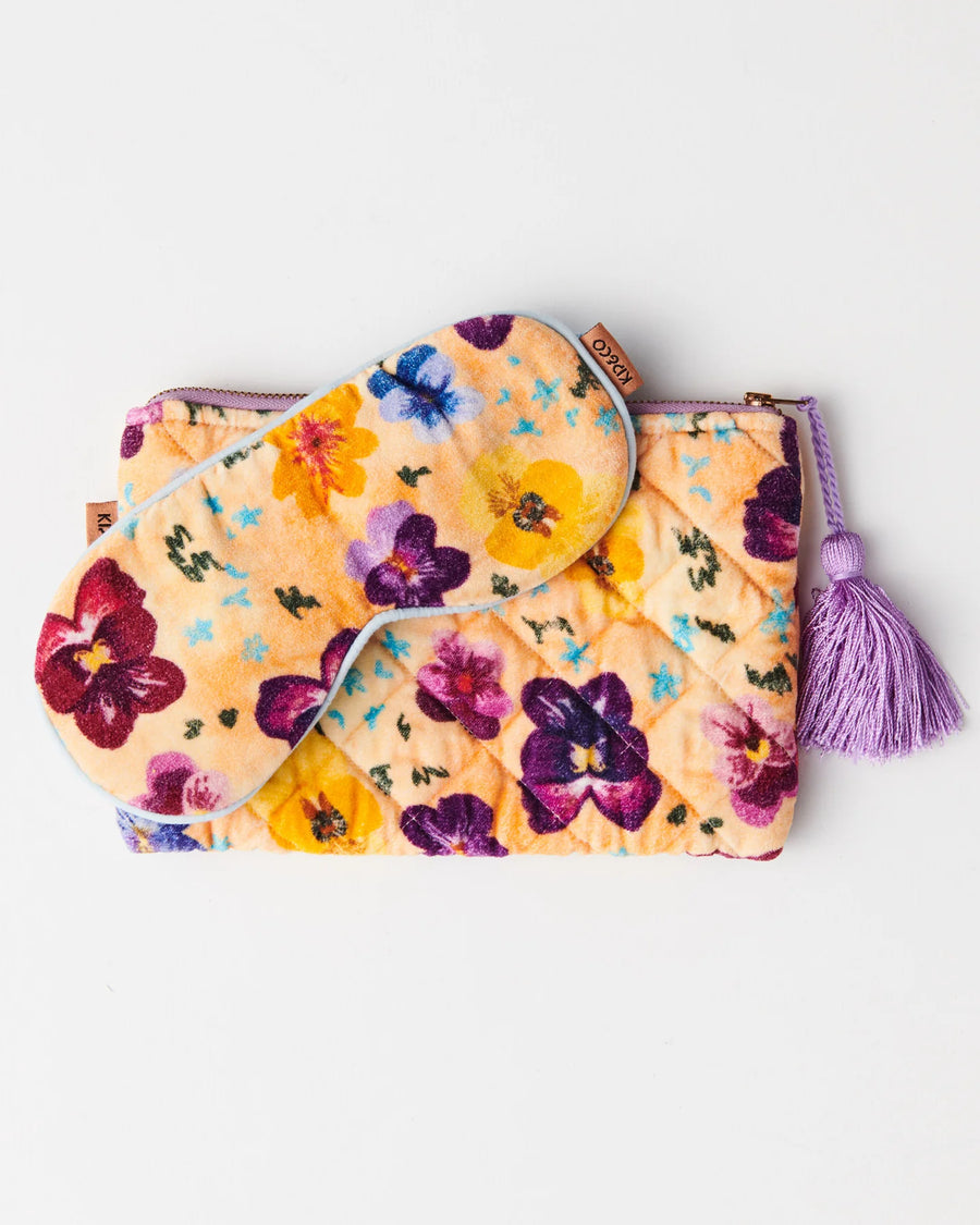 Pansy Velvet Cosmetics Purse - Kip & Co.