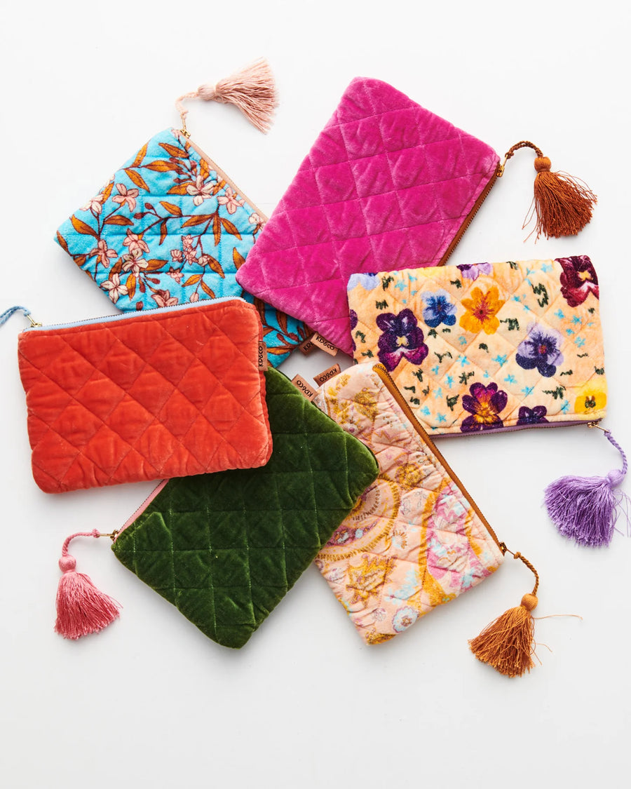 Pansy Velvet Cosmetics Purse - Kip & Co.