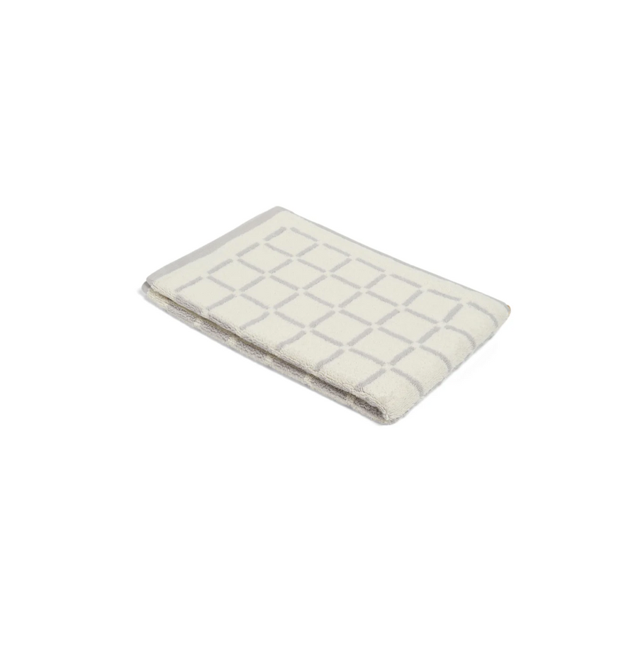 Butter/Stone Bath Sheet - Grid - Loop Home