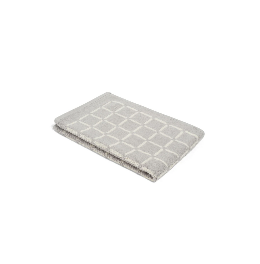 Butter/Stone Bath Sheet - Grid - Loop Home