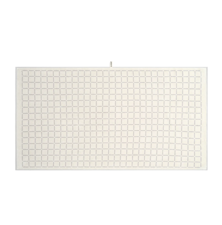 Butter/Stone Bath Sheet - Grid - Loop Home