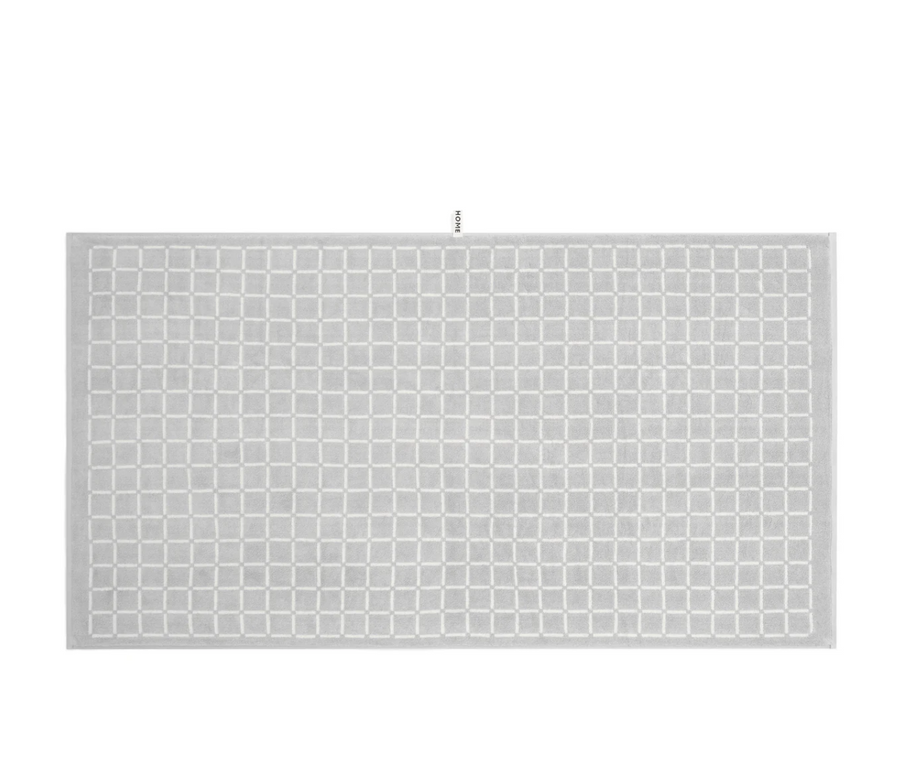 Butter/Stone Bath Sheet - Grid - Loop Home