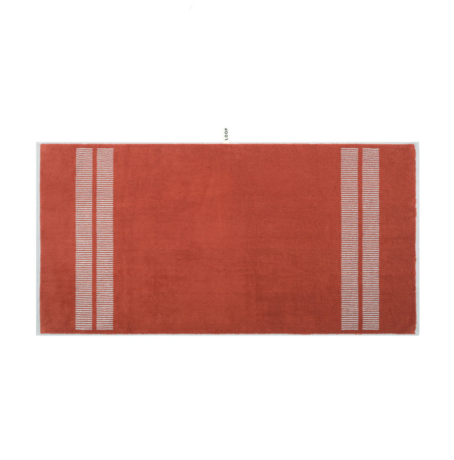 Terracotta/Stone Bath Towel - Dual Dash - Loop Home