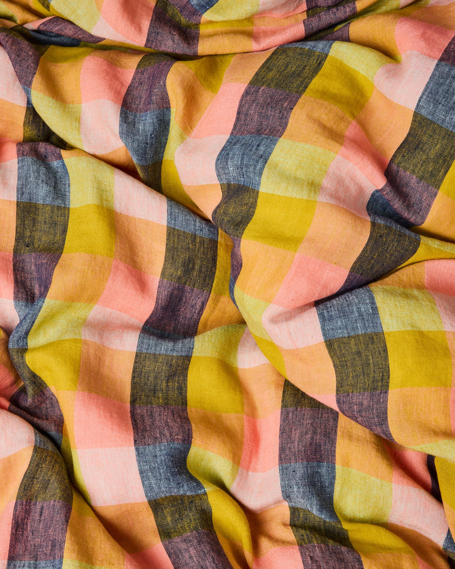 Florida Tartan Linen European Pillowcase Set - Kip & Co.