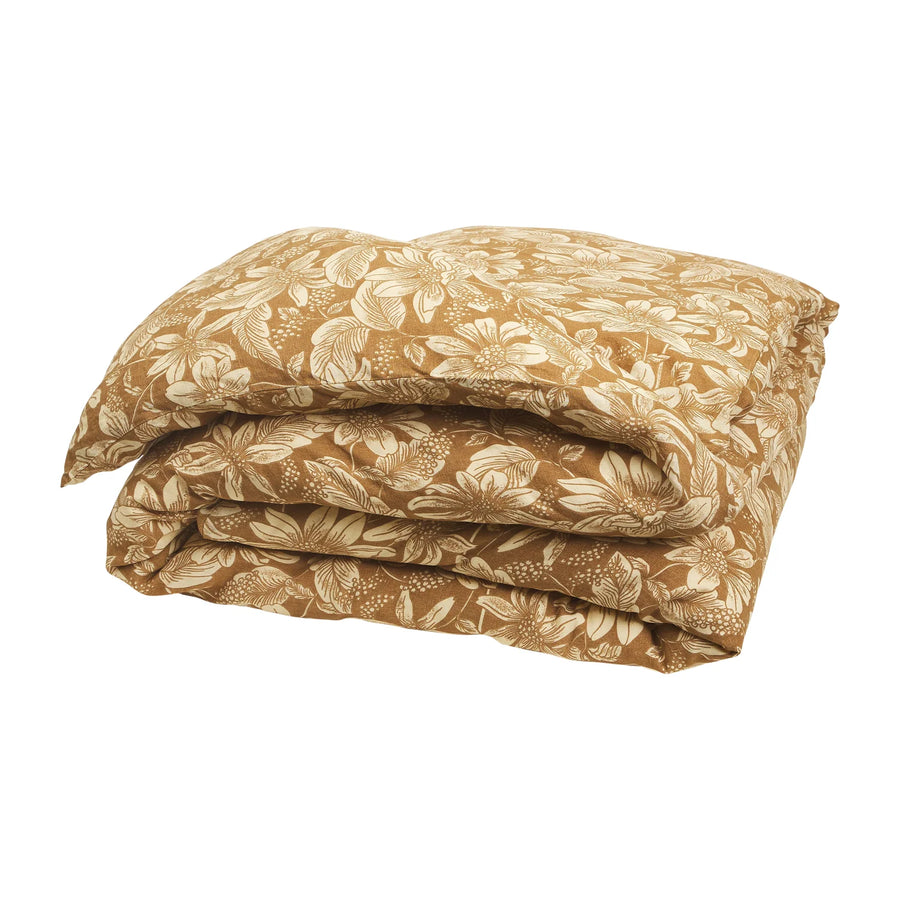 Amrita Linen Quilt Cover - Ginger - Sage & Clare