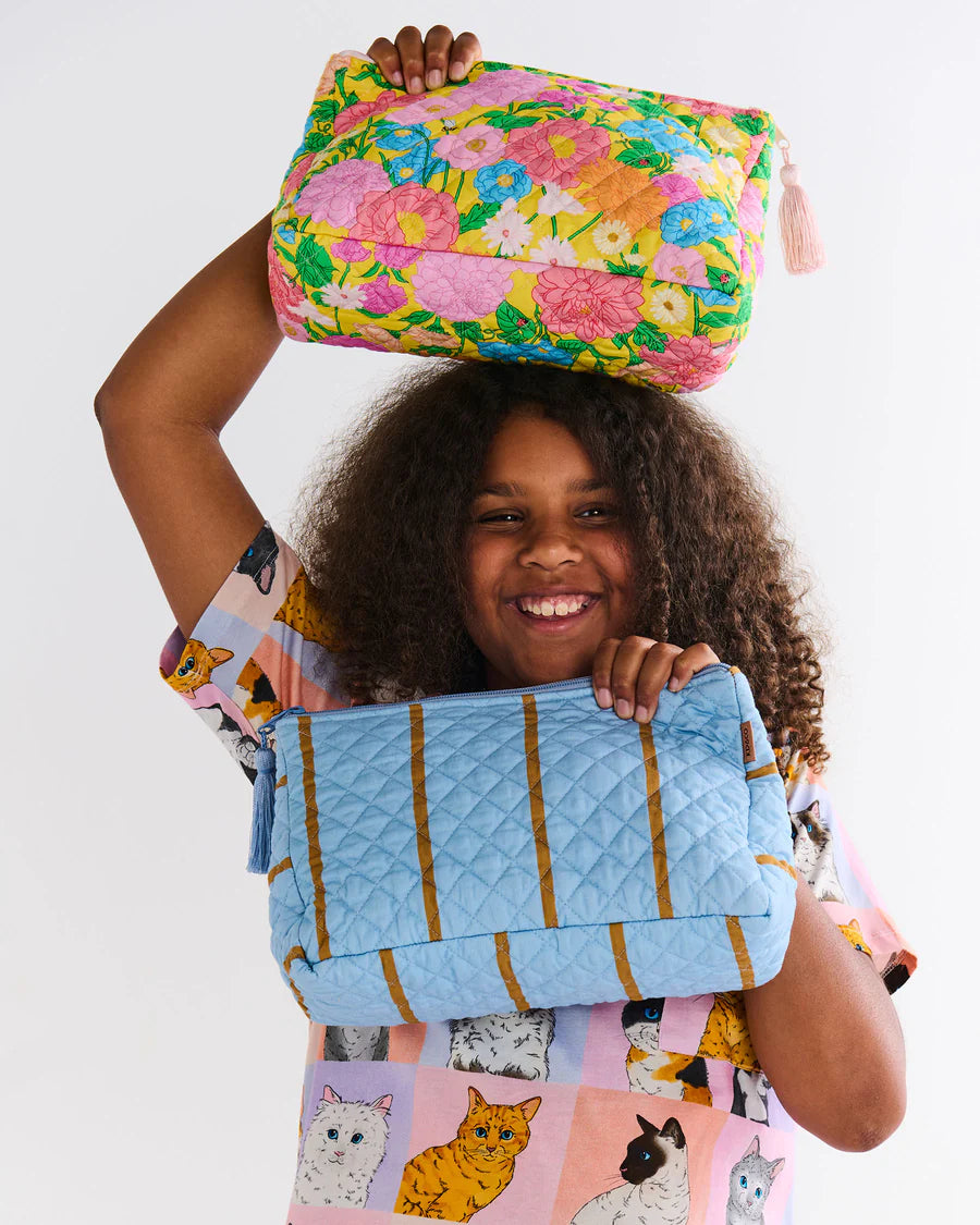 Follow The Sun Yellow Quilted Cotton Toiletry Purse - Kip & Co.