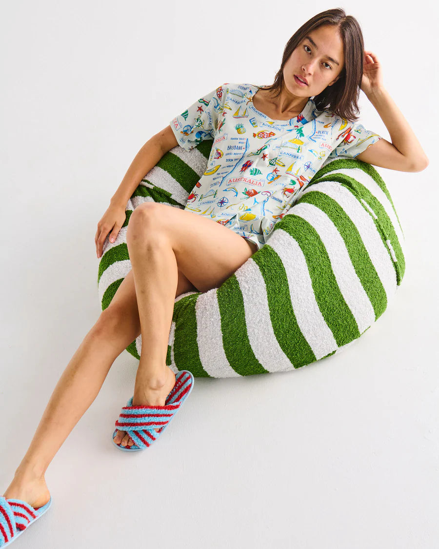 Moss Stripe Boucle Beanbag - Kip & Co.