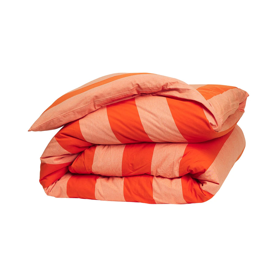 Blanca Cotton Quilt Cover - Aperol - Sage & Clare