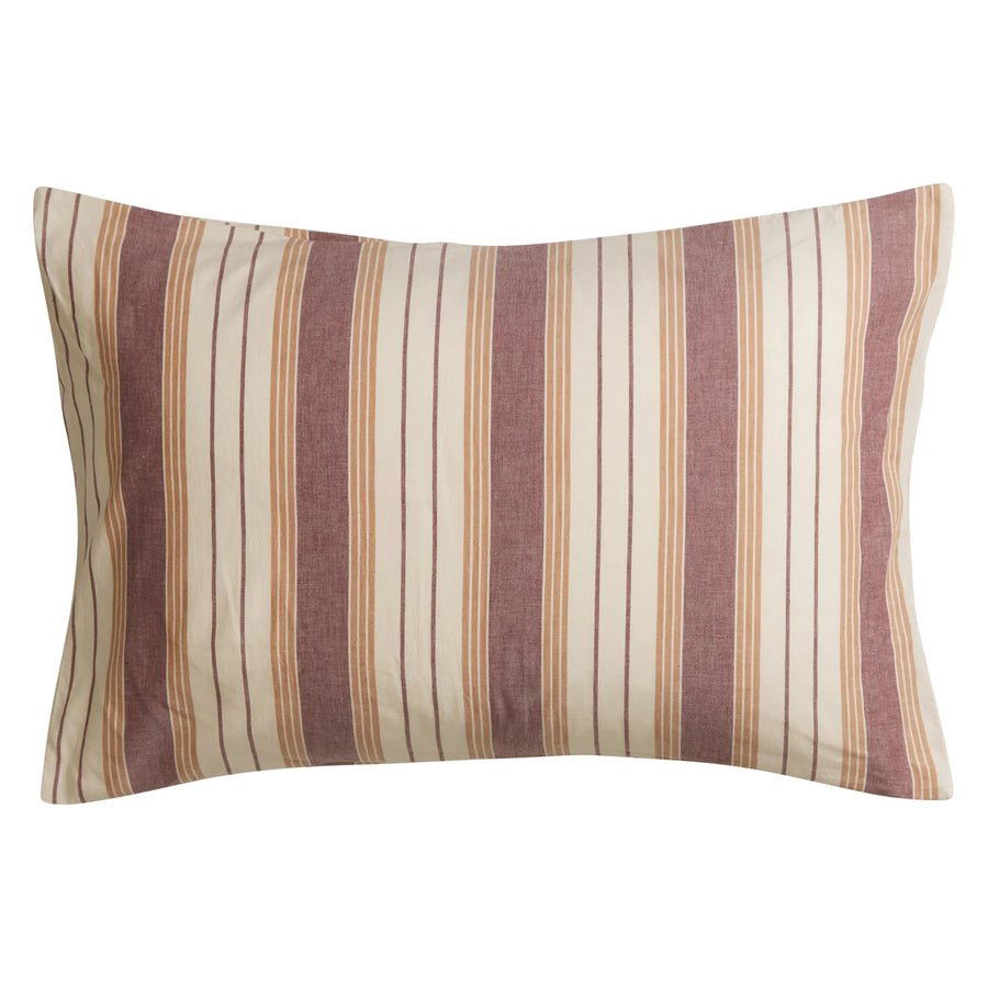 Brigitte Cotton Pillowcase Set - Mahogany - Sage & Clare