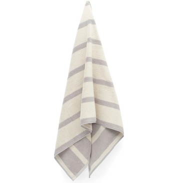 Butter/Stone Bath Towel - Bold Stripe - Loop Home