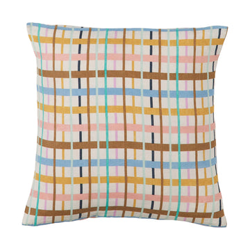 Cady Check Linen Euro Pillowcase Set - Sage & Clare