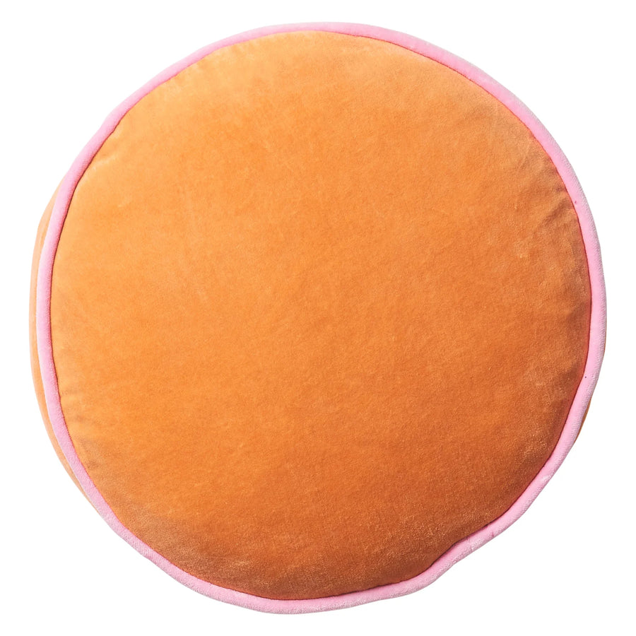 Castilo Round Velvet Cushion - Mocha - Sage & Clare