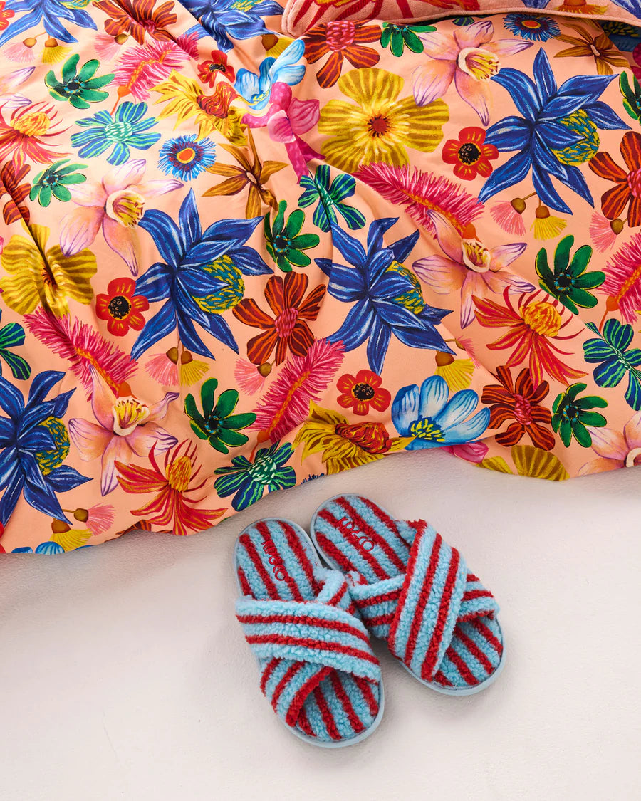 Hamilton Stripe Sherpa Adult Slippers - Kip & Co.