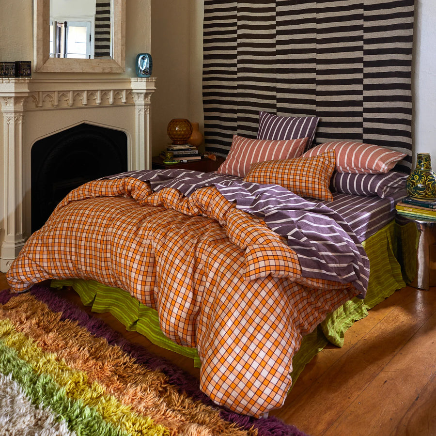 Abrielle Cotton Pillowcase Set - Mahogany - Sage & Clare