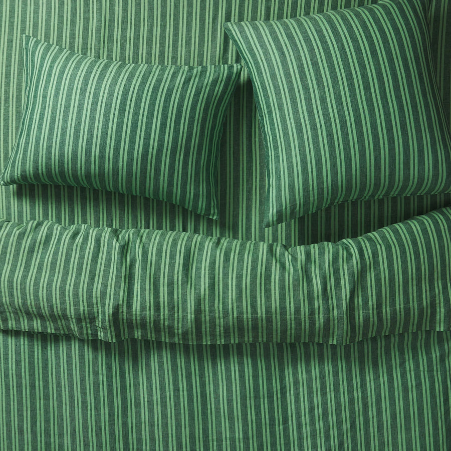 Nadine Linen Euro Pillowcase Set - Forest - Sage & Clare