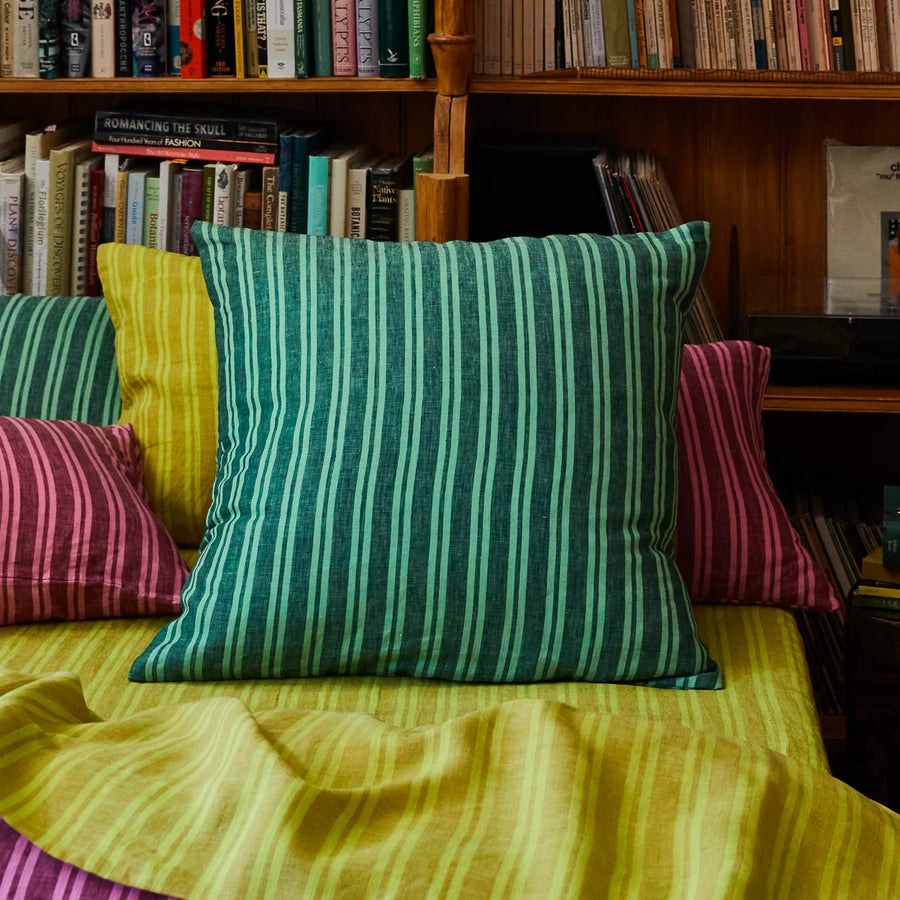 Nadine Linen Euro Pillowcase Set - Forest - Sage & Clare