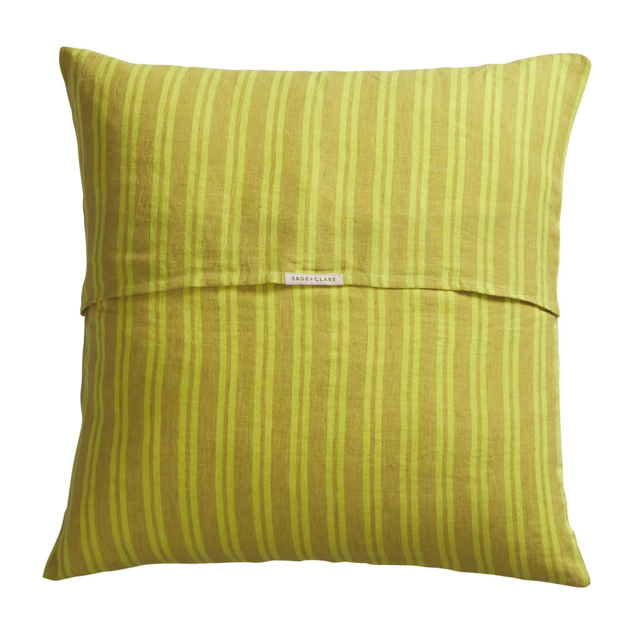 Nadine Linen Euro Pillowcase Set - Olive - Sage & Clare