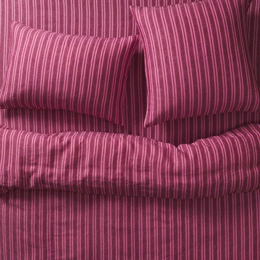 Nadine Linen Pillowcase Set - Mahogany - Sage & Clare