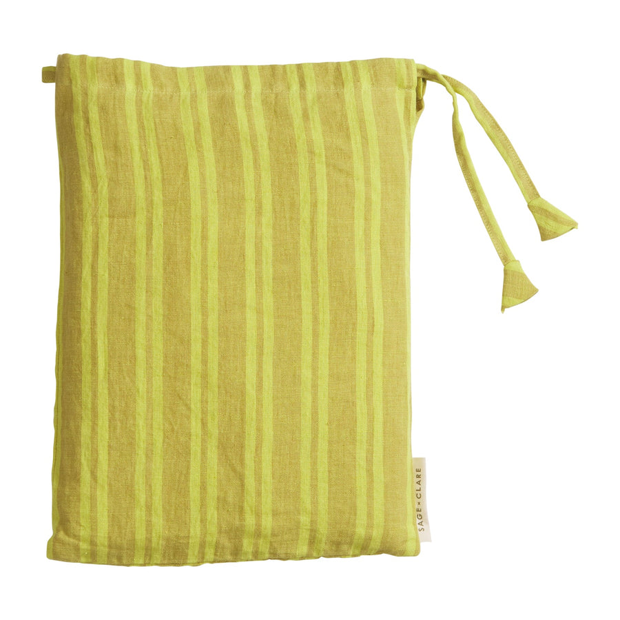 Nadine Linen Pillowcase Set - Olive - Sage & Clare