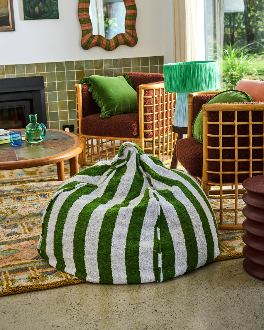 Moss Stripe Boucle Beanbag - Kip & Co.