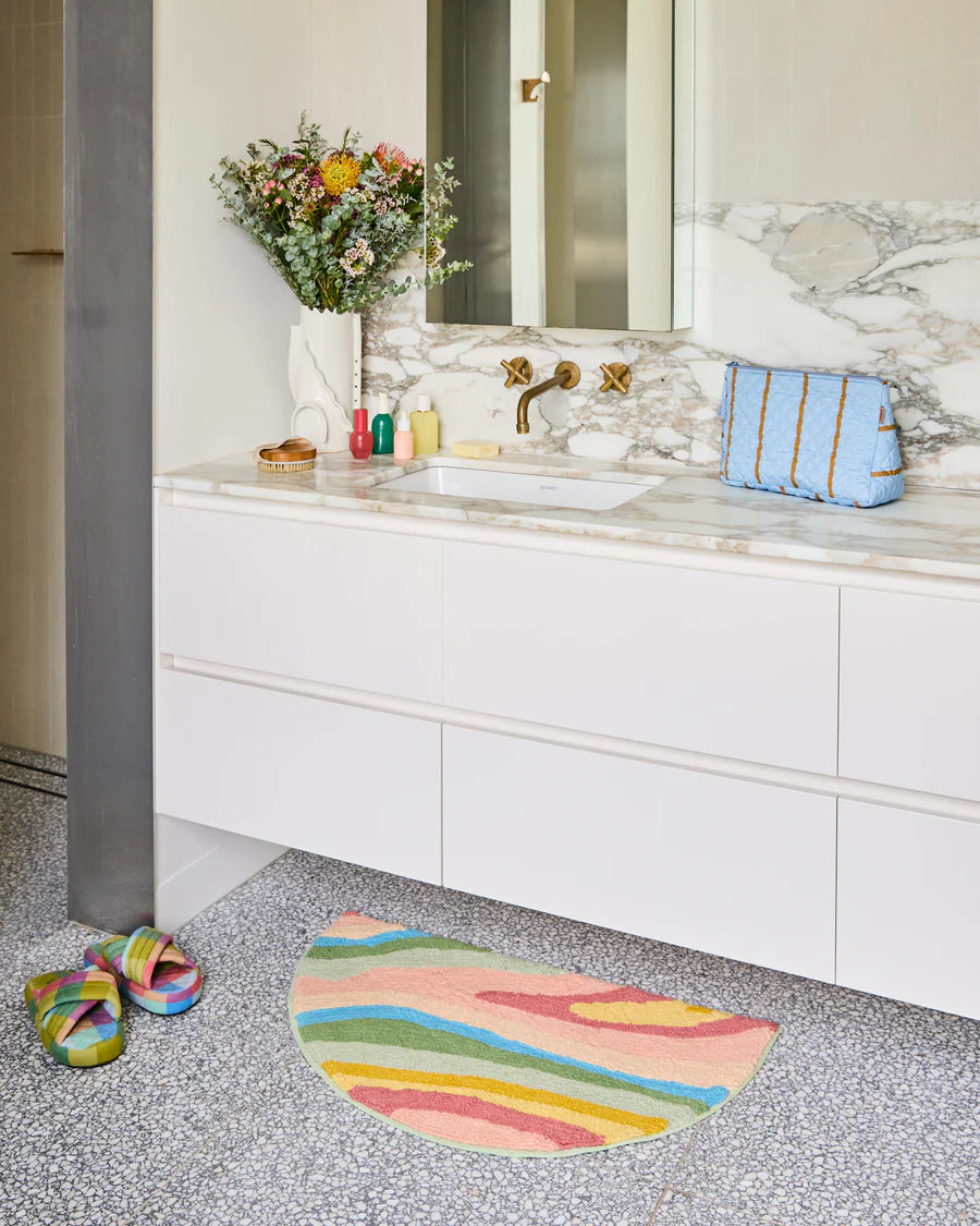 Como Stripe Quilted Cotton Toiletry Purse - Kip & Co.