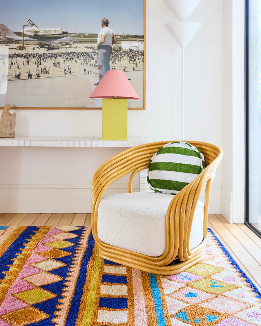 Moss Stripe Boucle Pea Cushion - Kip & Co.