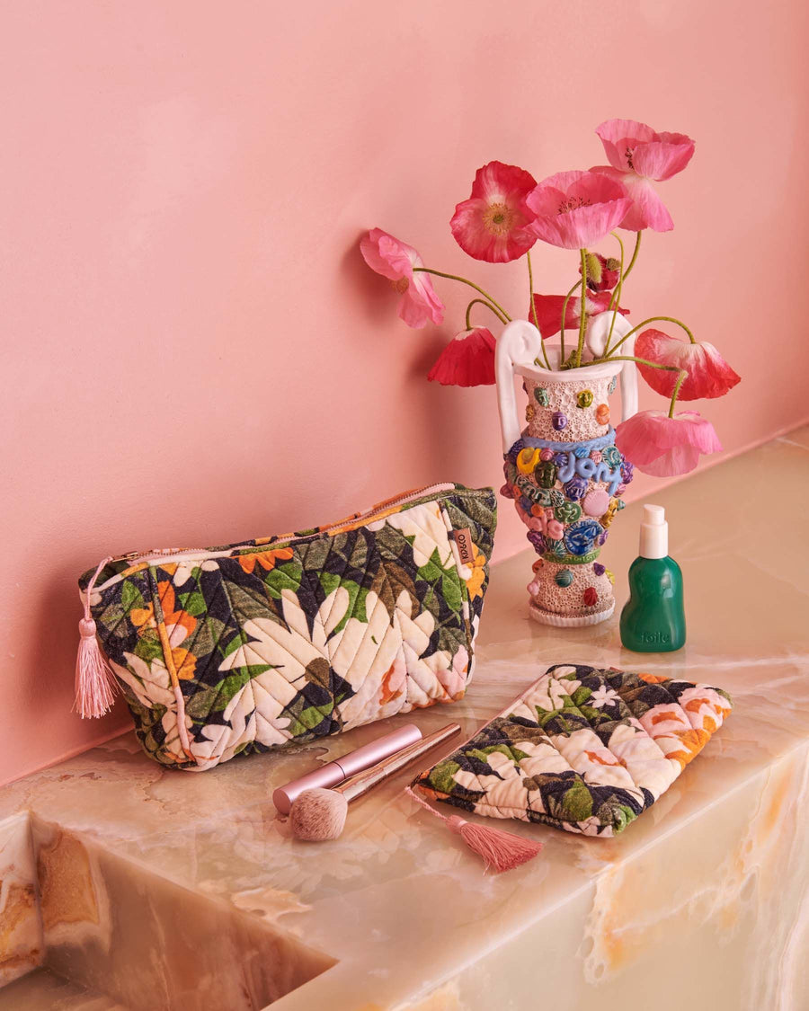 Dreamy Floral Velvet Toiletry Bag - Kip & Co.