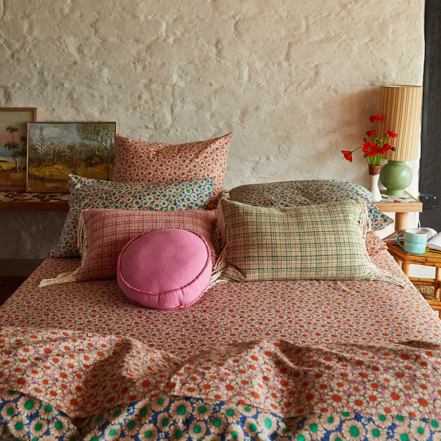 Posie Cotton Euro Pillowcase Set - Dahlia - Sage & Clare