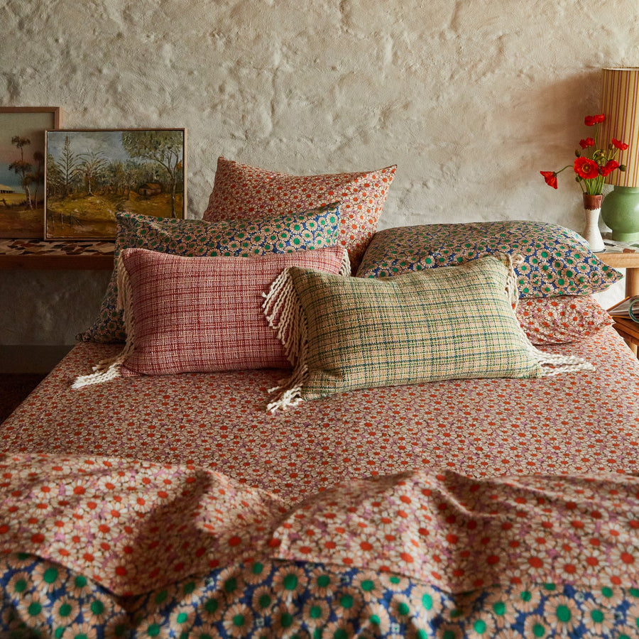 Posie Cotton Euro Pillowcase Set - Dahlia - Sage & Clare