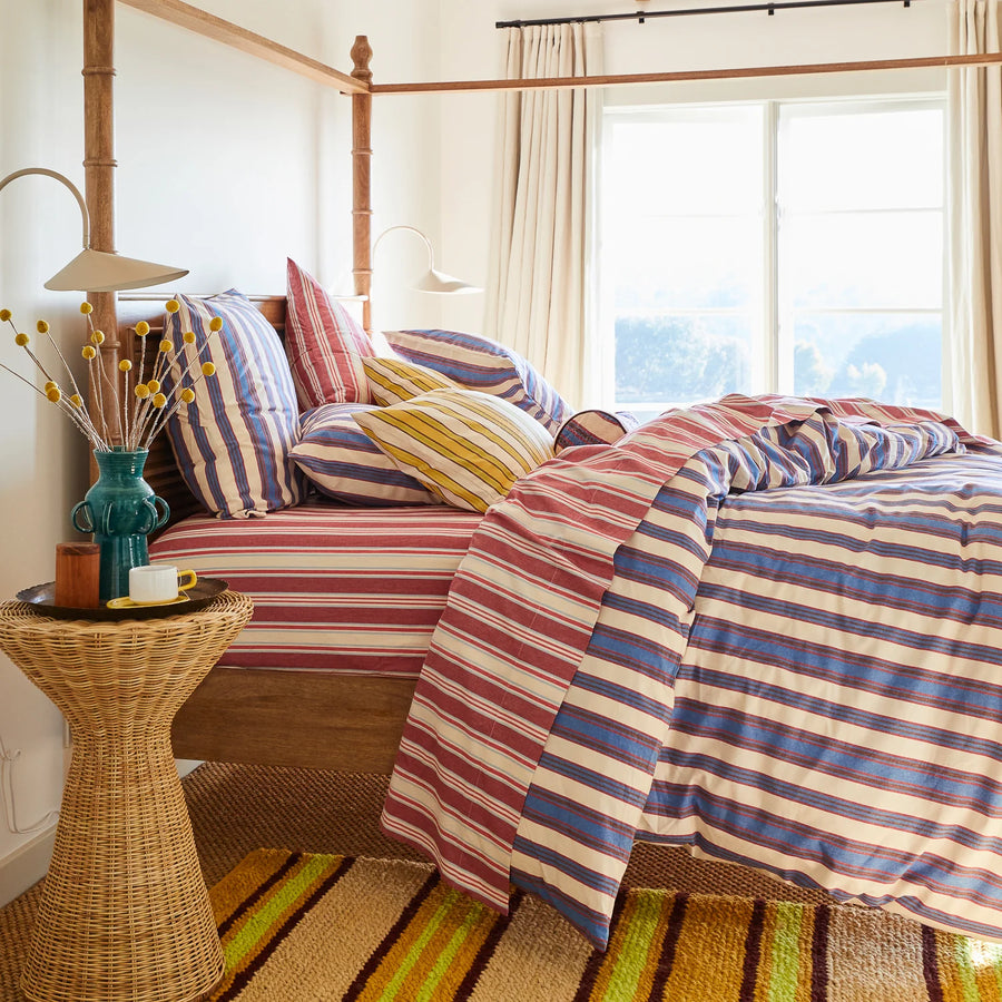 Selene Cotton Euro Pillowcase Set - Azure - Sage & Clare