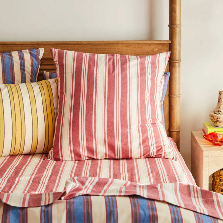 Selene Cotton Euro Pillowcase Set - Crimson - Sage & Clare