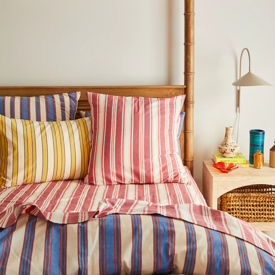 Selene Cotton Euro Pillowcase Set - Crimson - Sage & Clare