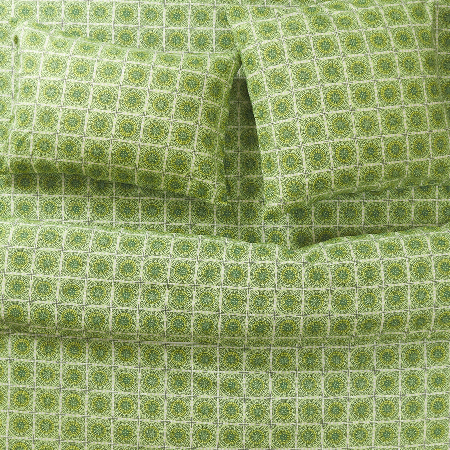 Gabriella Cotton Quilt Cover - Key Lime - Sage & Clare