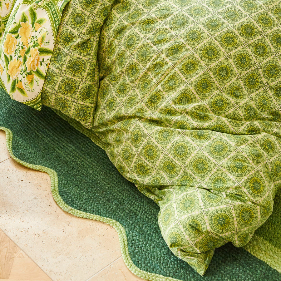 Gabriella Cotton Quilt Cover - Key Lime - Sage & Clare