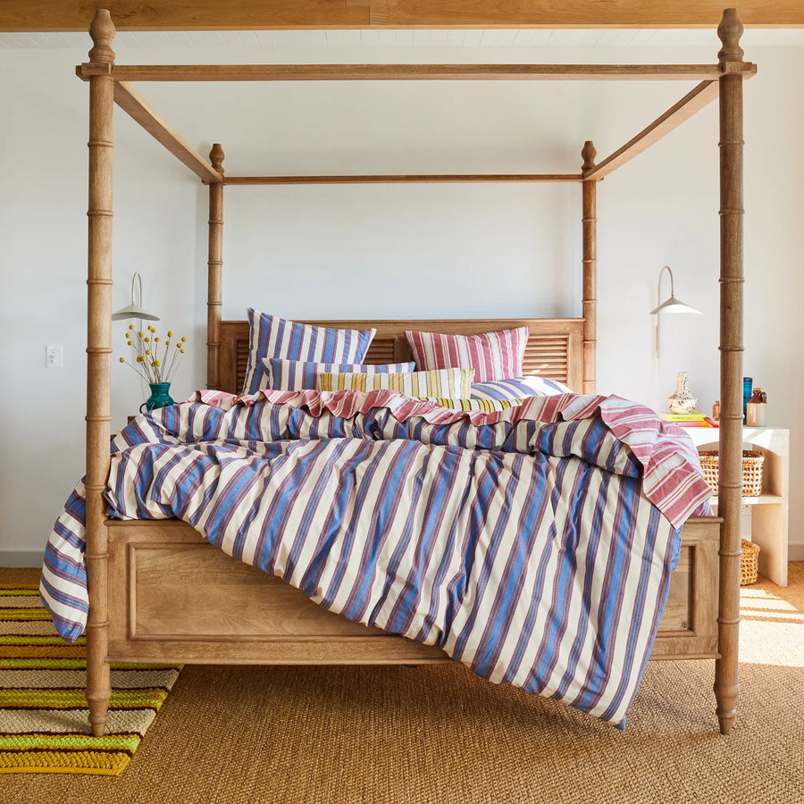 Selene Cotton Quilt Cover - Azure - Sage & Clare